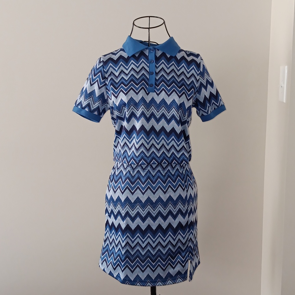 Blue Chevron Skirt Set & Angel Iridescent  Earrings